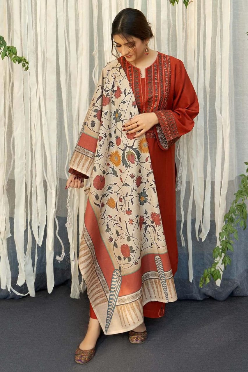 Aisling MOST DEMANDING DHANAK EDITION 03PCS UNSTITCHED SUIT