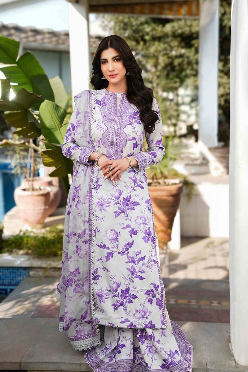 Aneela LINEN 3-PIECE UNSTITCHED SUIT