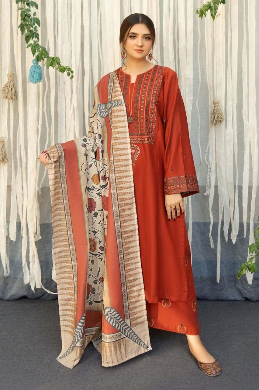 Aisling MOST DEMANDING DHANAK EDITION 03PCS UNSTITCHED SUIT