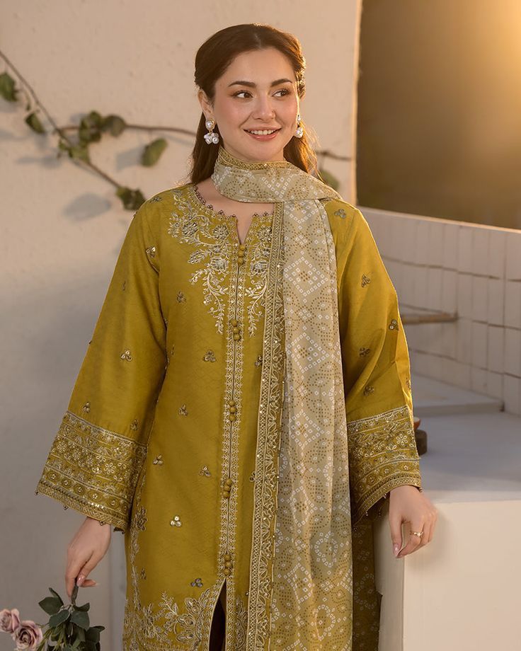 Qalamkar Hania Amir DHANK MOST DEMANDING EDITION 03PCS UNSTITCHED SUIT