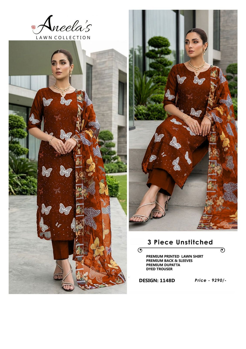 2pc Embroided