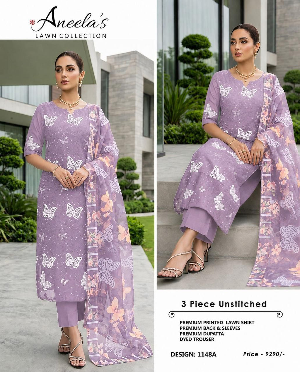 2pc Embroided